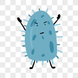 深蓝色简约形状卡通细菌图片