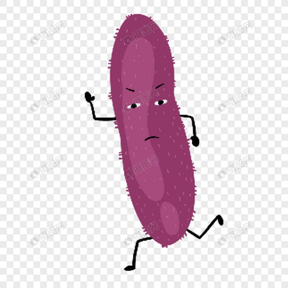 紫色卡通可爱细菌图片