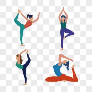女练习瑜伽健康运动人物动作图片