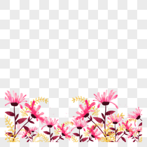 水彩婚礼粉色花卉质感边框图片