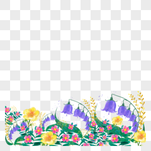 水彩婚礼花卉边框创意图片