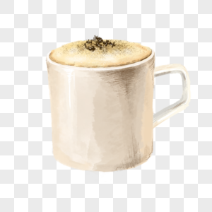 水彩奶盖芝士咖啡图片