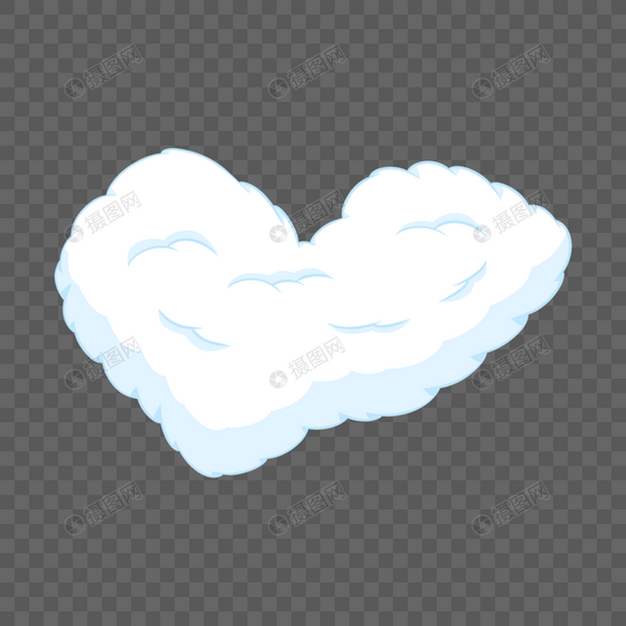 卡通可爱心形云朵图片
