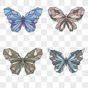 块状多边形彩色蝴蝶图片