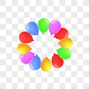 五颜六色的气球边框圈子圆高清图片