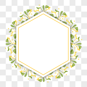 婚礼金枝树叶金色边框图片