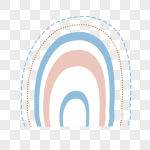 蓝白条纹卡通水彩彩虹装饰画图片