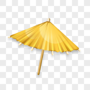 黄色夏日沙滩上的遮阳伞图片