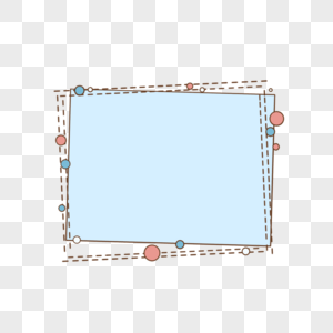 虚线卡通可爱边框蓝色点图片