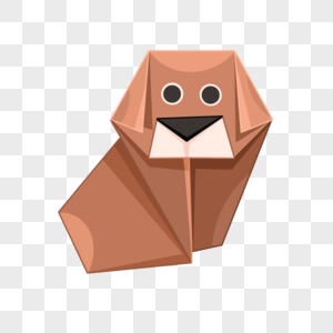 棕色小狗创意折纸动物图片