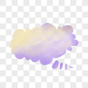 粉紫色渐变云朵水彩气泡对话框图片