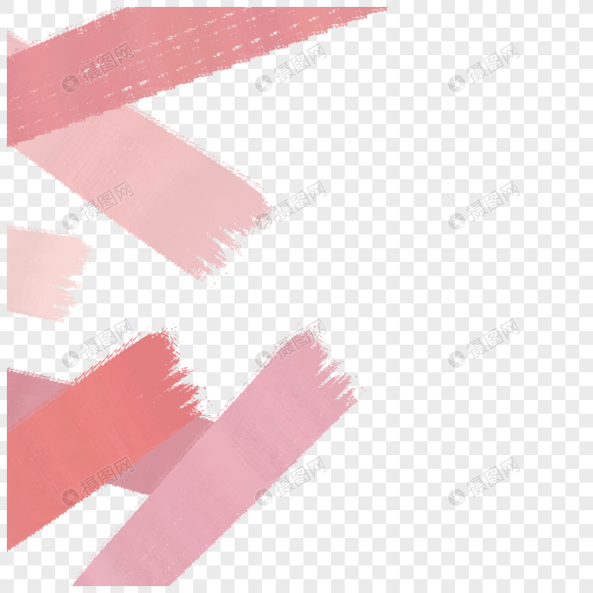 淡粉色浪漫水彩笔刷边框图片