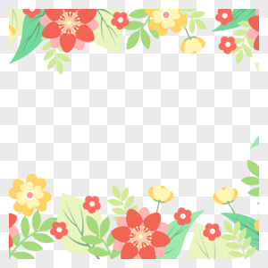可爱彩绘春季花卉边框图片