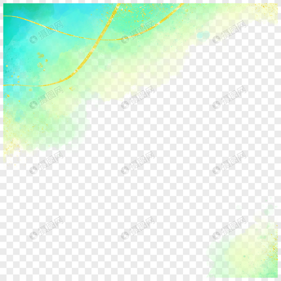 水粉金线水彩边框图片