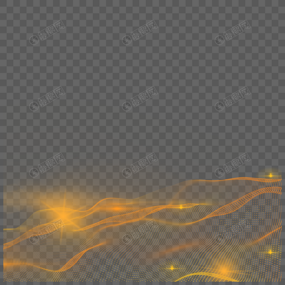 橘黄色闪光波纹抽象光效图片