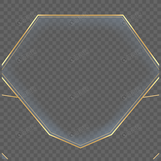 钻石形状抽象几何金色边框图片