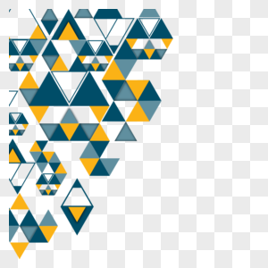 白黄蓝三色三角几何商务边框图片