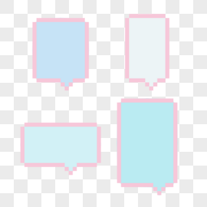 像素艺术气泡对话框文本框粉色蓝色图片
