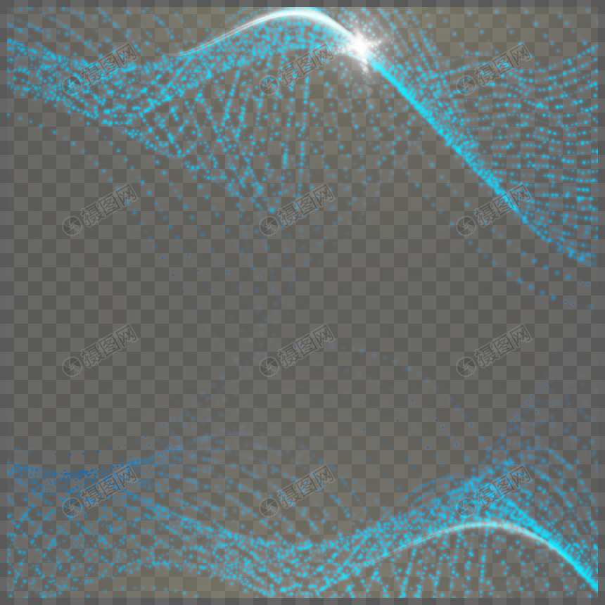 蓝色双螺旋抽象科技光效图片