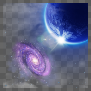 紫色银河旋转太空地球图片