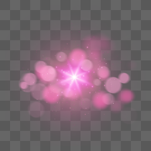 粉色闪亮十字可爱光团抽象光效图片