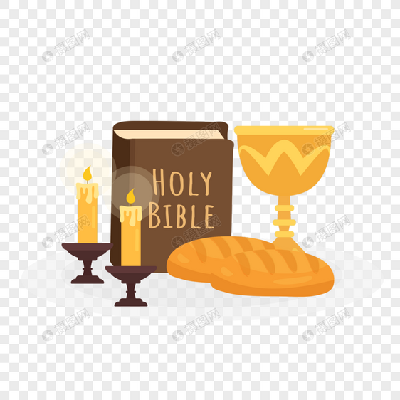 圣经圣周六面包黄色蜡烛图片