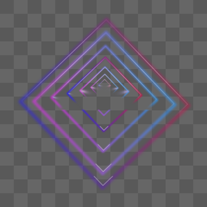 彩色霓虹回字形螺旋元素高清图片