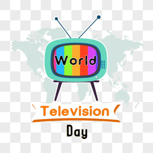 彩色电视机明亮的世界电视日图片