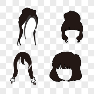 现代古代女式发型头发组合长发短发绑发图片