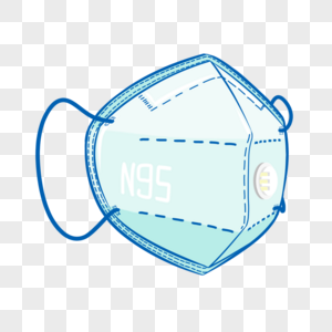 蓝绿色n95型医用防护口罩图片