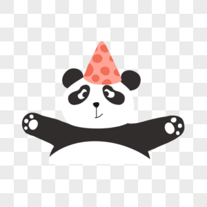 戴着寿星帽的熊猫图片