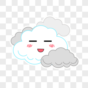 可爱卡通白云和雨云图片