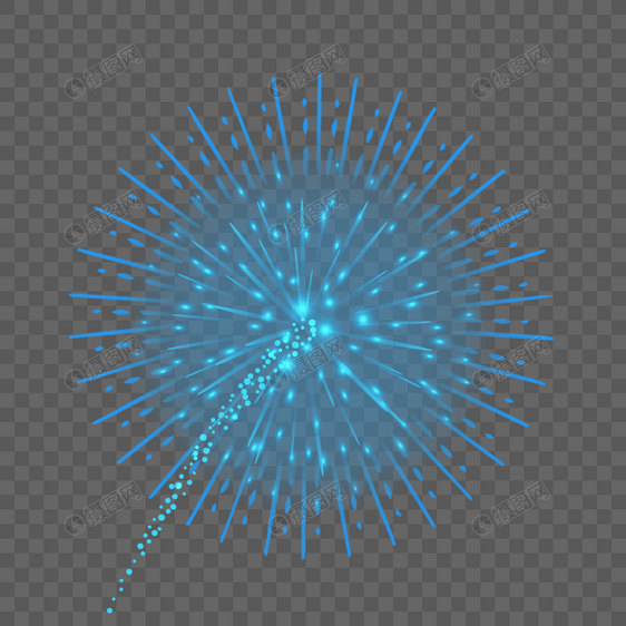 蓝色爆炸特效粒子免扣图图片