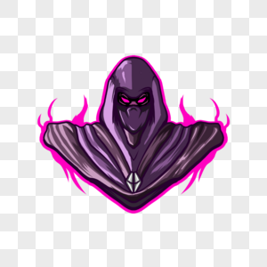 刺客徽标火焰轮廓紫色图片