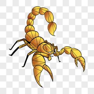 蝎子吉祥物波普风格黄色图片