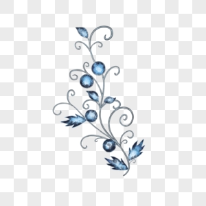 花卉蓝色水晶亮片图片