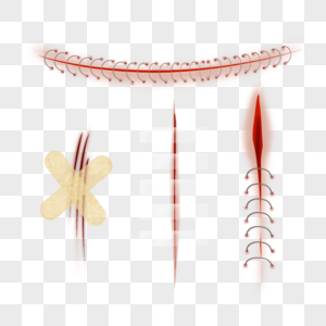 手术伤疤缝针胶布创可贴卡通医疗高清图片