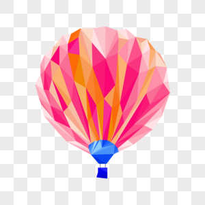 热气球低聚几何效果图片