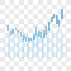 股票k线图上升趋势商业投资蓝色蜡烛图图片