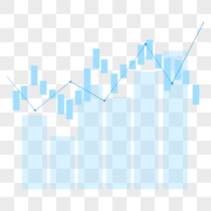 股票k线图上升趋势商业证券投资蓝色蜡烛图图片