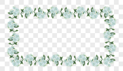 花卉淡蓝色花朵边框图片