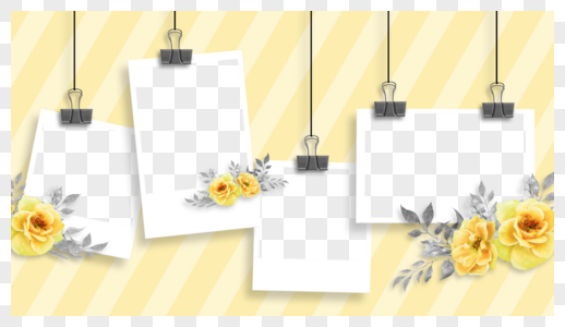 花卉相册黄色梦幻花朵相框图片