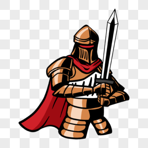 骑士进军骑士波普风格红色斗篷素材