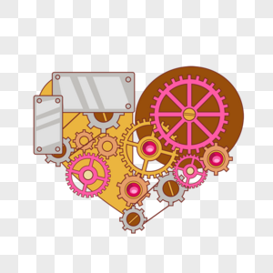 爱心金属机械齿轮复古蒸汽朋克图片