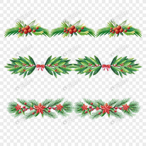 圣诞节分隔线绿色图片