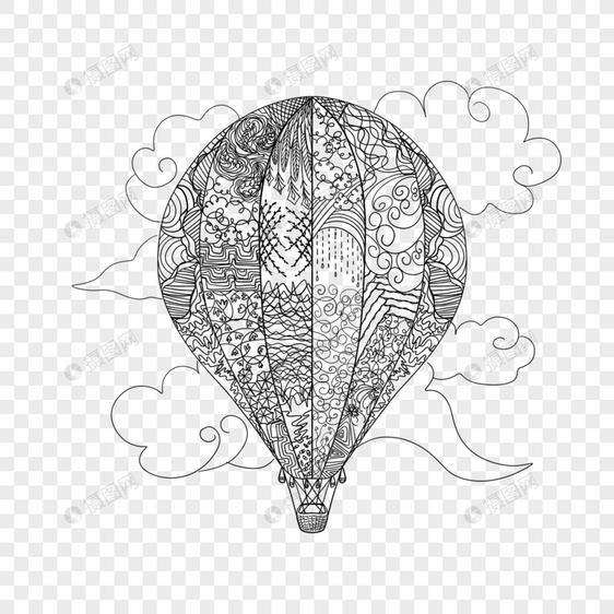 氢气球禅绕画抽象线条图片