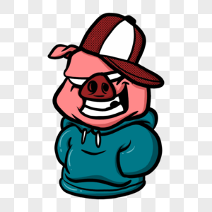 猪波普嘻风格红色帽子图片