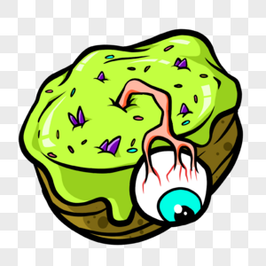 怪物甜品波普嘻风格绿色蛋糕图片
