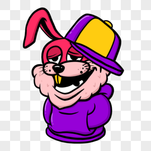 兔子波普嘻风格帽子图片