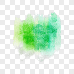 笔刷绿色晕染水彩风格图片